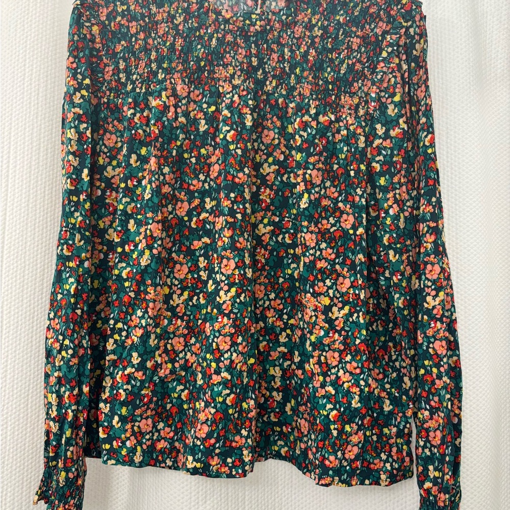 J. Crew Multicolor Floral Blouse